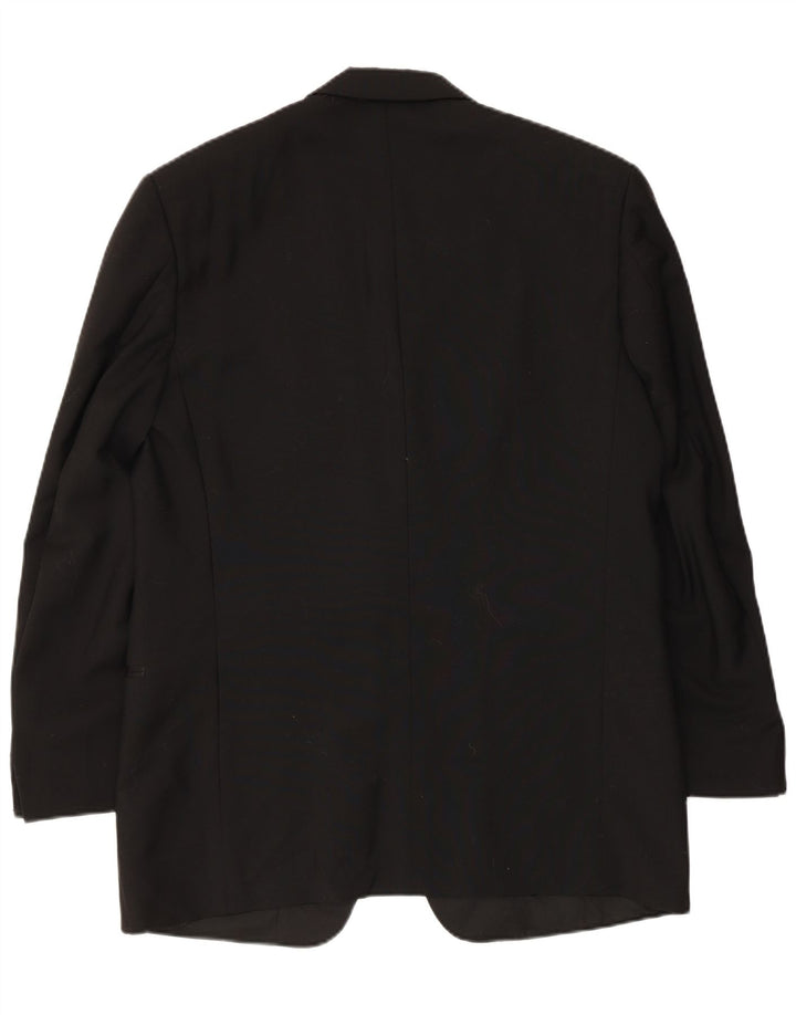 Mario Zegna Chaqueta tipo blazer con 1 botón para hombre IT 50 Large Lana negra con bloques de color