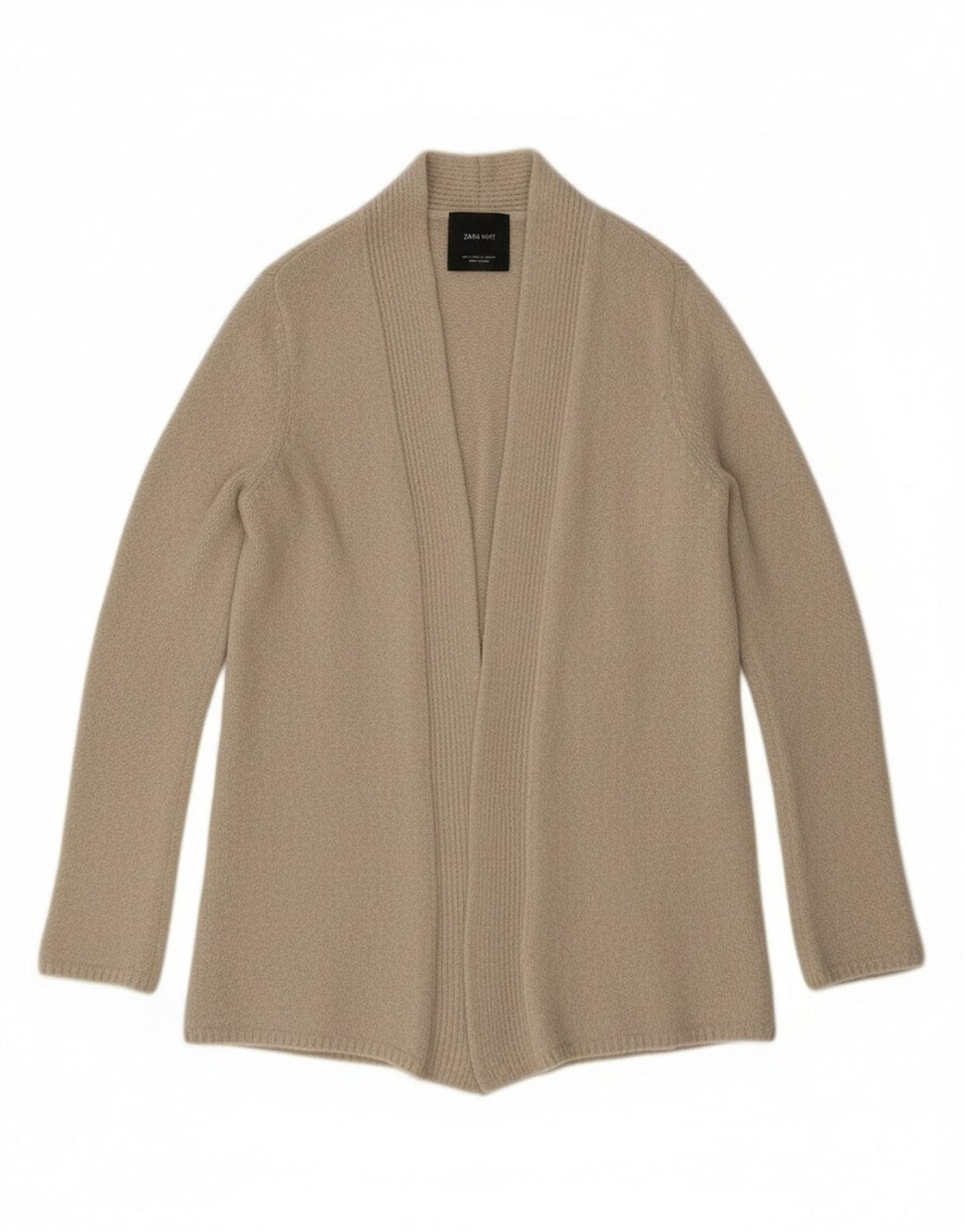 Zara Mujer Cárdigan Abierto Suéter UK 10 Small Beige