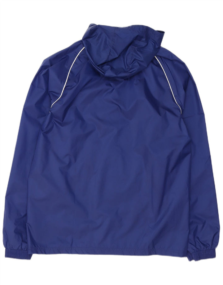 Adidas Chaqueta impermeable con capucha gráfica para hombre UK 38 Medium Azul marino Poliéster