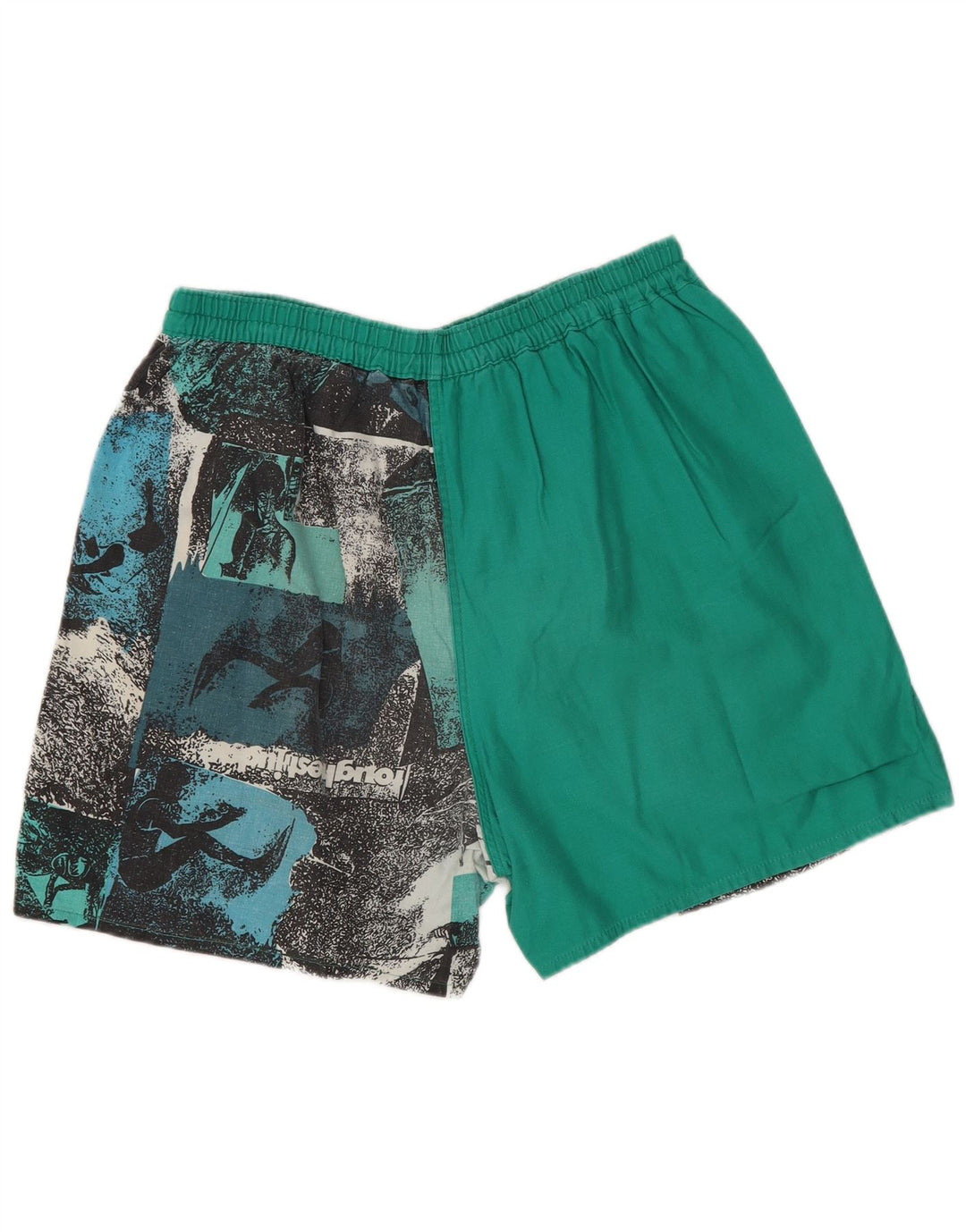 Vintage hombres pantalones cortos de natación pequeño algodón teñido anudado multicolor