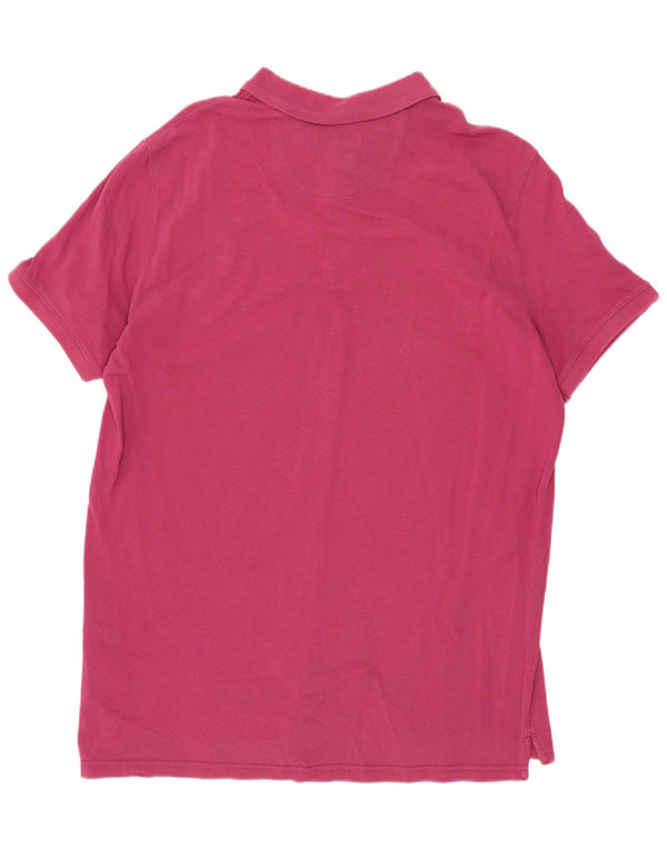 Massimo Dutti Mens Polo Shirt XL Pink Cotton