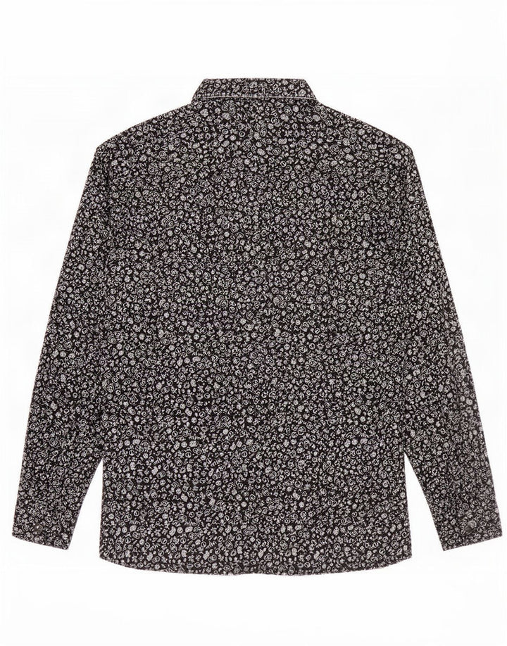 Abercrombie & Fitch Camisa con estampado abstracto para hombre Small Black