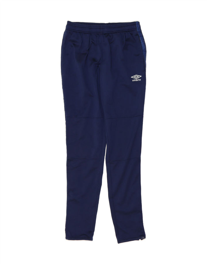 UMBRO Mens Graphic Tracksuit Trousers Small  Navy Blue Polyester Vintage Umbro and Second-Hand Umbro from Messina Hembry 