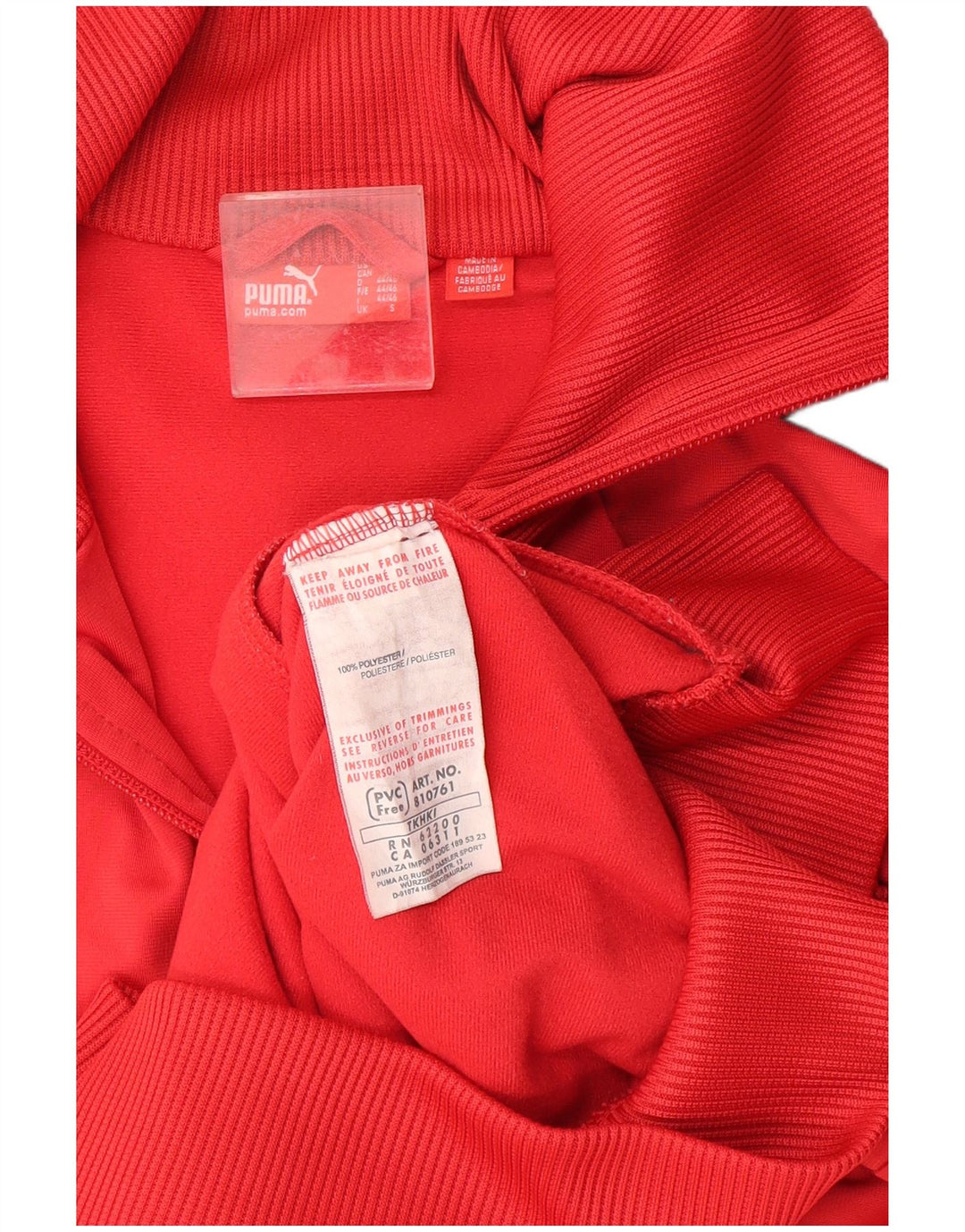 Puma Hombre Chándal Top Chaqueta Pequeña Rojo Colorblock Poliéster