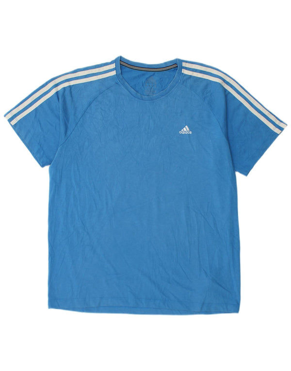 Adidas Mens Climalite Camiseta Top Grande Azul Algodón