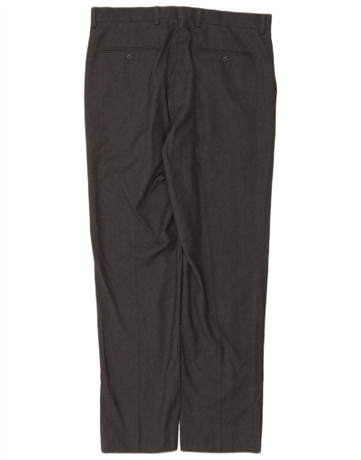 RALPH LAUREN Pantalón de traje recto para hombre W34 L32 Poliéster gris