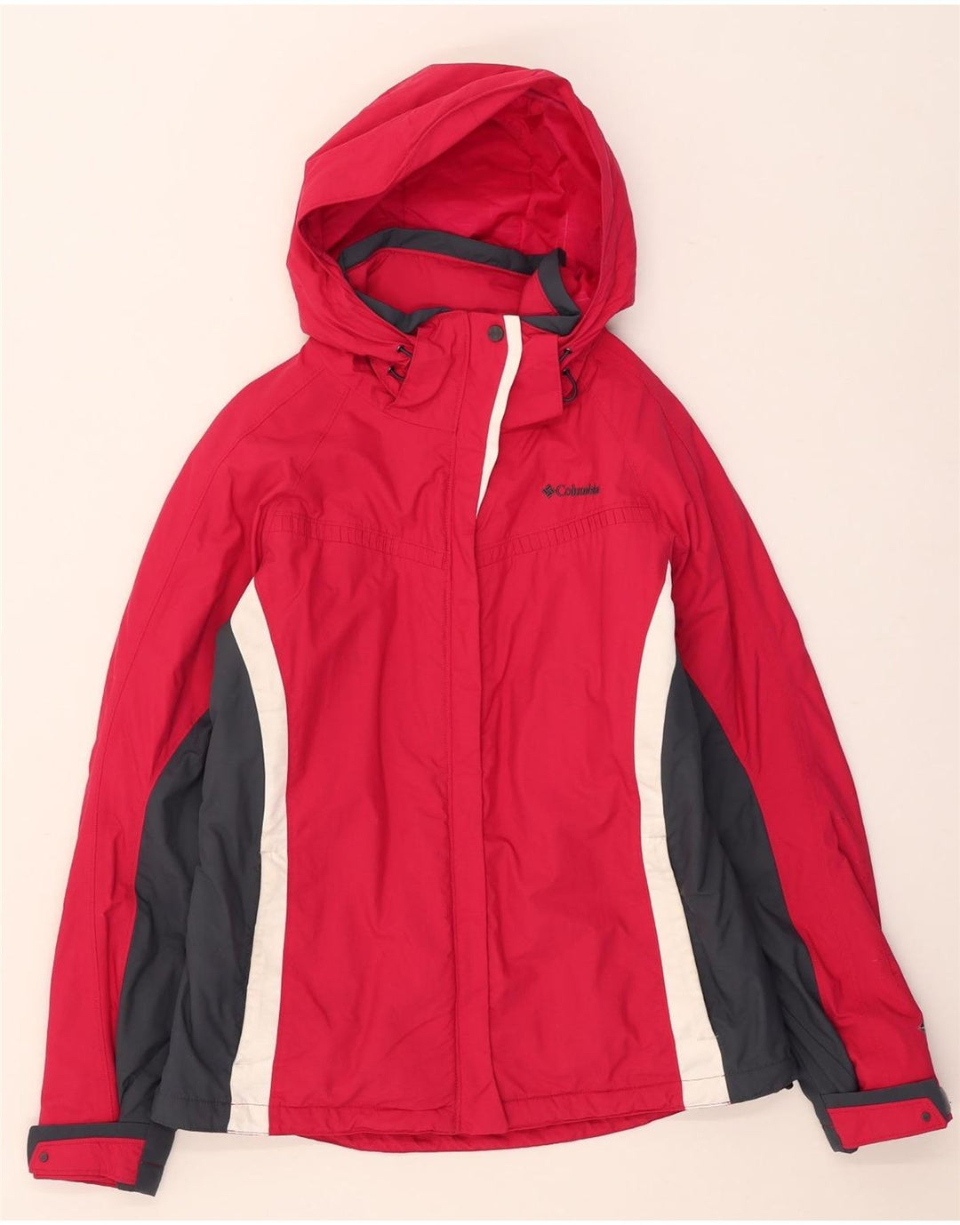 Columbia Chaqueta de esquí con capucha Omni-Tech para mujer UK 12 Medium Red Colourblock