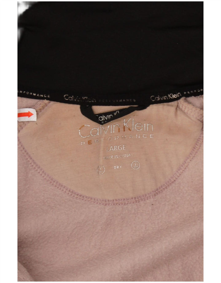 CALVIN KLEIN Chaqueta polar gráfica para mujer UK 46 Poliéster rosa grande