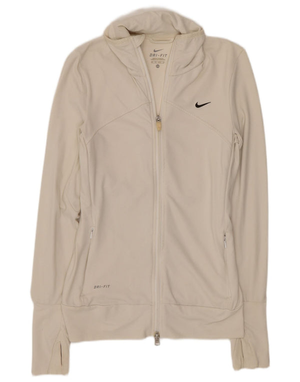 Nike Mujer Dri Fit Chándal Top Chaqueta UK 6 XS Blanco
