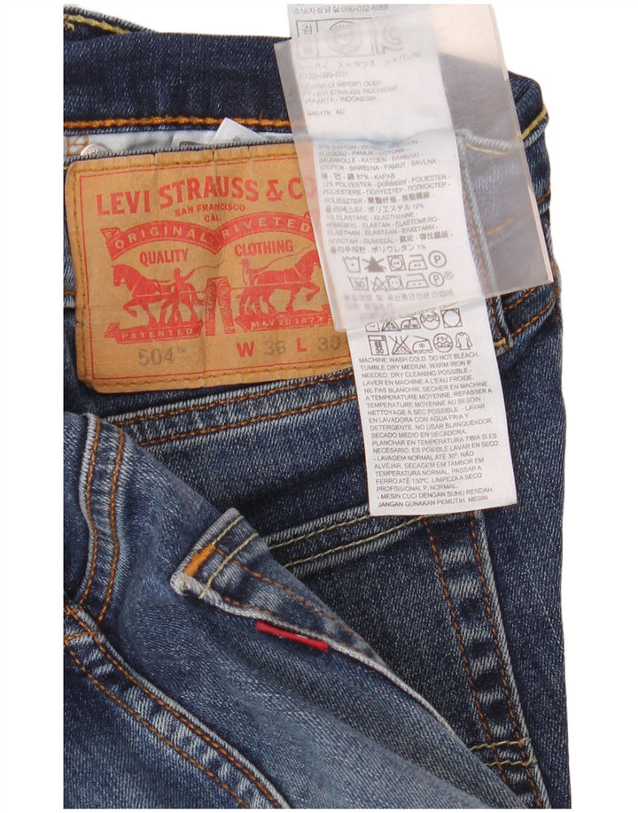Levi's Hombre 504 Vaqueros Rectos W36 L30 Algodón Azul