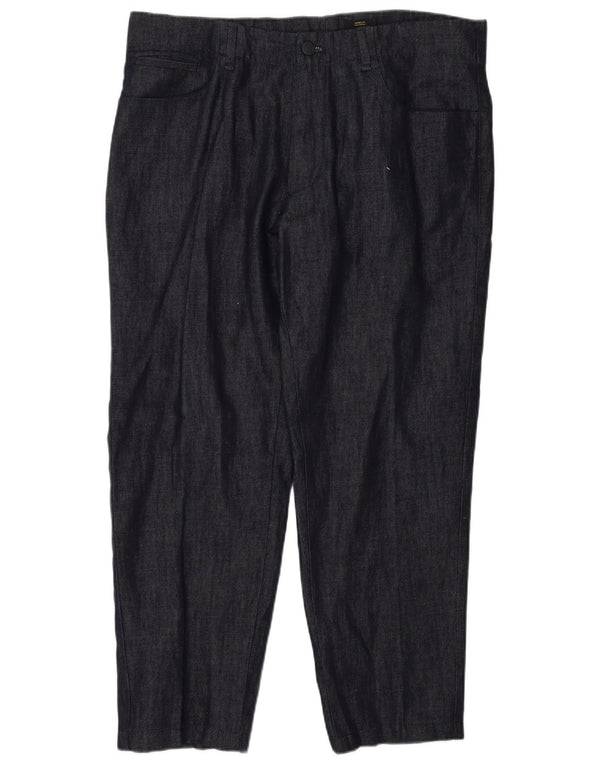 Massimo Dutti Pantalón Cropped Tapered Hombre W36 L26 Algodón Azul Marino