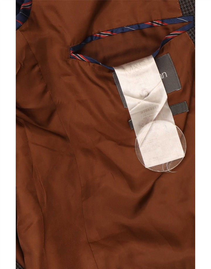 Marks & Spencer Chaqueta tipo blazer de 2 botones para hombre Reino Unido 42 Lana a cuadros gris grande