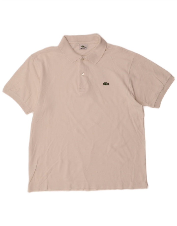 LACOSTE Polo para hombre talla 4 mediano algodón blanco