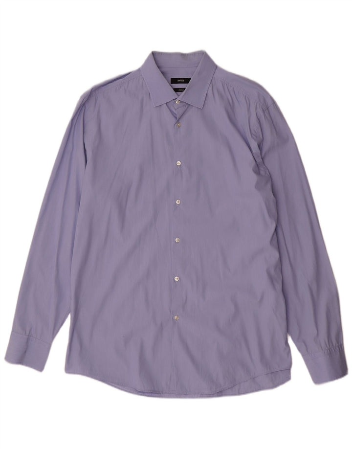 Camisa Hugo Boss Hombre Slim Fit Talla 43 17 XL Algodón Azul