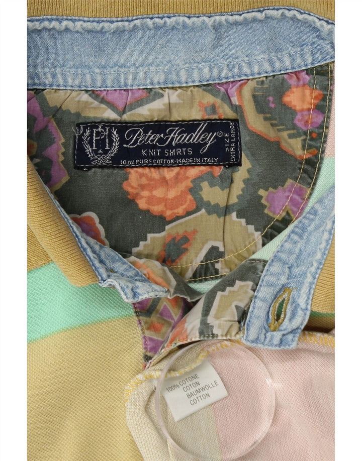 PETER HADLEY Polo para hombre XL Algodón a rayas multicolor