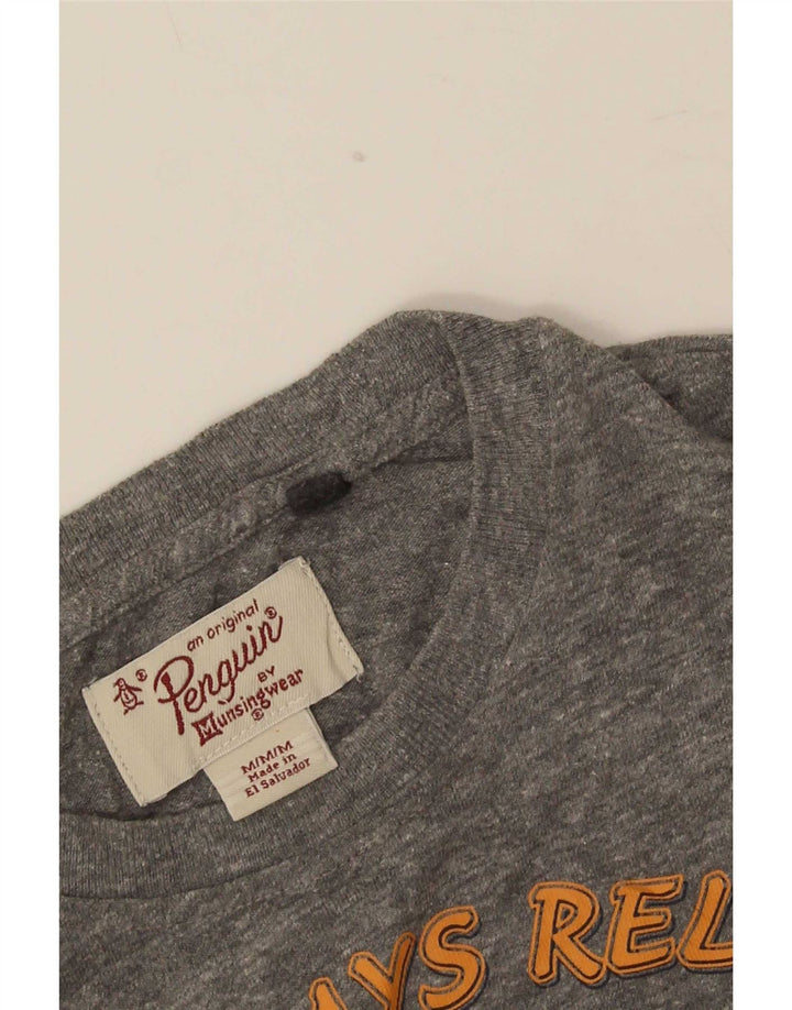 Penguin - Camiseta gráfica para hombre, color gris medio