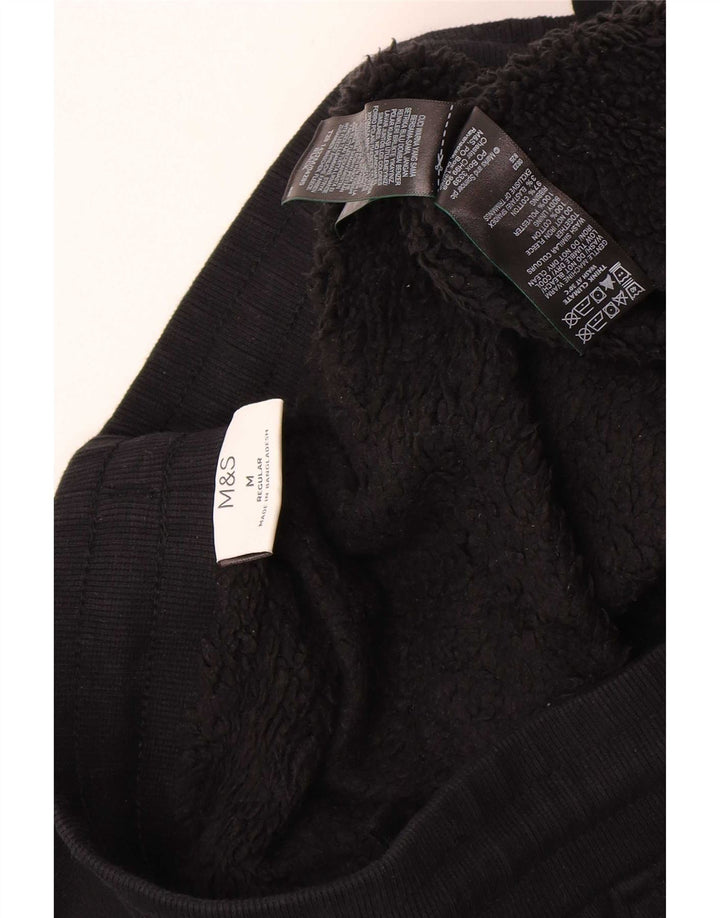 Marks & Spencer Hombre Pantalones De Chándal Joggers Medium Negro Algodón