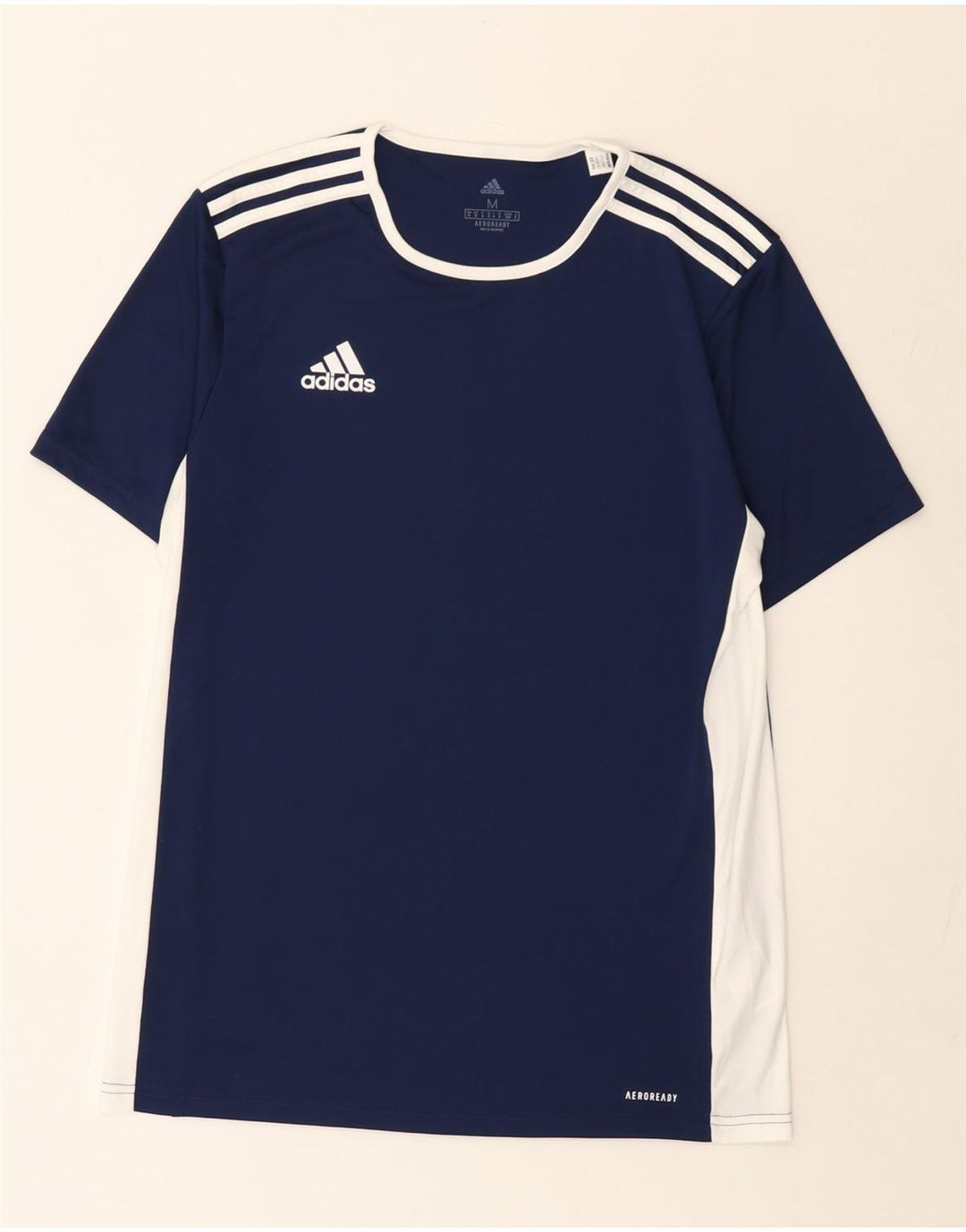Adidas Hombre Aeroready Camiseta Superior Medio Azul Marino Colorblock Poliéster