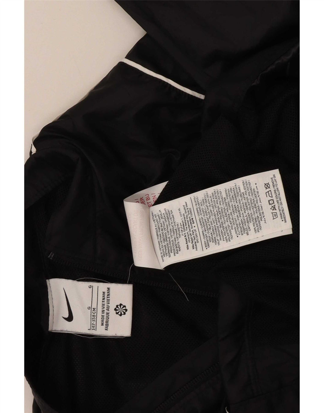 Nike Chaqueta impermeable para niños 12-13 años Grande Negro Poliéster