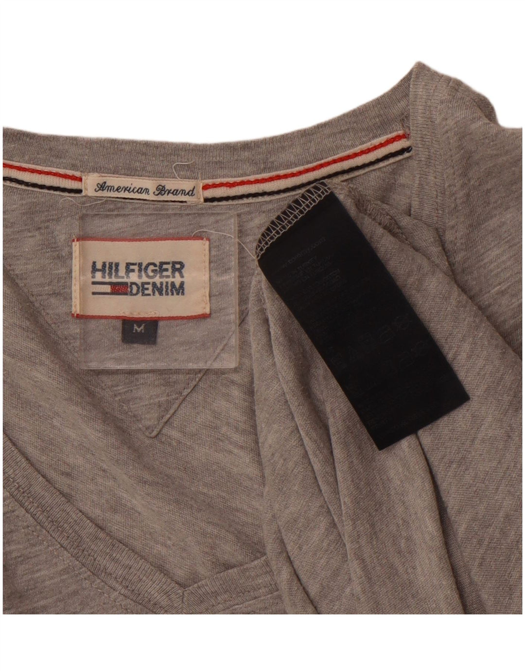 TOMMY HILFIGER Camiseta de hombre Top de algodón moteado gris medio