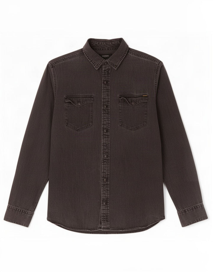 Camisa Vaquera Jack & Jones Hombre Grande Gris Algodón