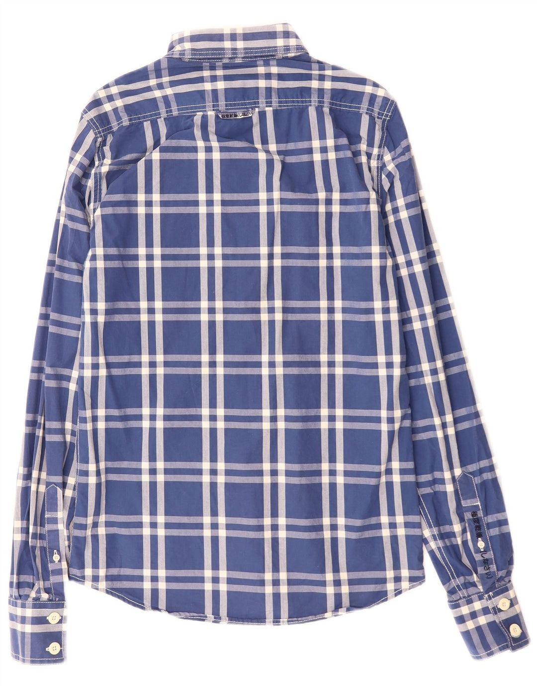 Camisa SUPERDRY Hombre Algodón A Cuadros Azul Medio