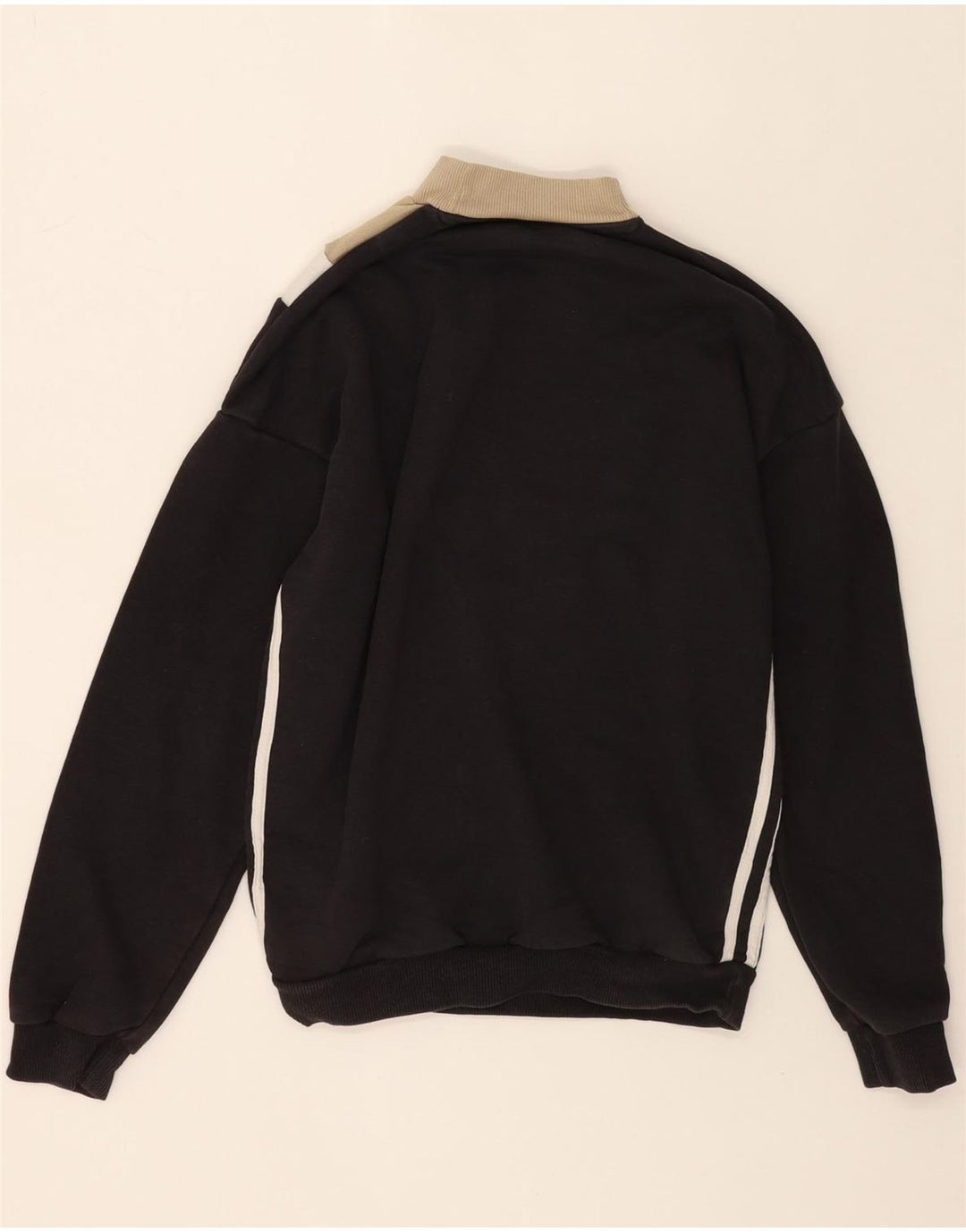ADIDAS Womens Oversized Sweatshirt Jumper UK 8 Small Black Colourblock Vintage Adidas and Second-Hand Adidas from Messina Hembry 