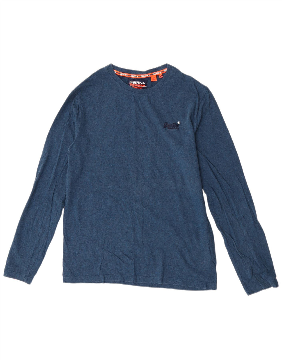 Superdry Hombre Top Manga Larga Algodón Azul Marino Medio