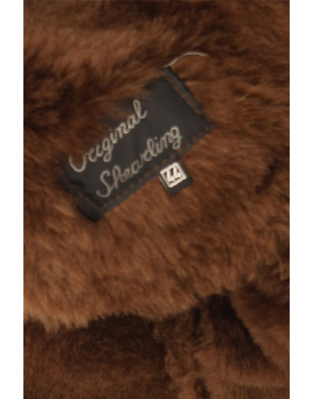 Abrigo de piel de oveja vintage para mujer IT 44 Marrón medio