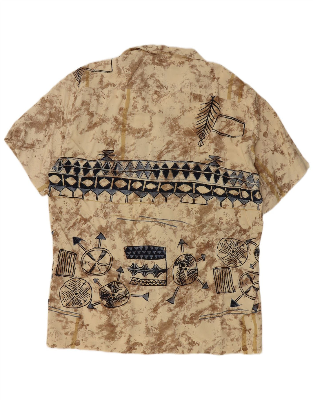 TIPO' S Camisa De Manga Corta Hombre Viscosa Geométrica Beige Grande