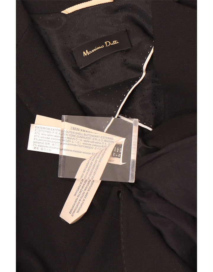 MASSIMO DUTTI Chaqueta Blazer de 1 Botón para Mujer EU 34 XS Lana Negra