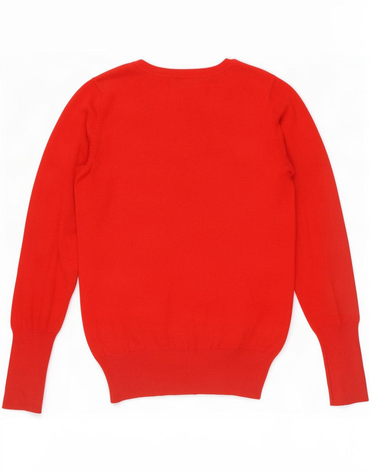 Zara - Jersey con cuello en V para mujer, talla 40, talla M, color rojo