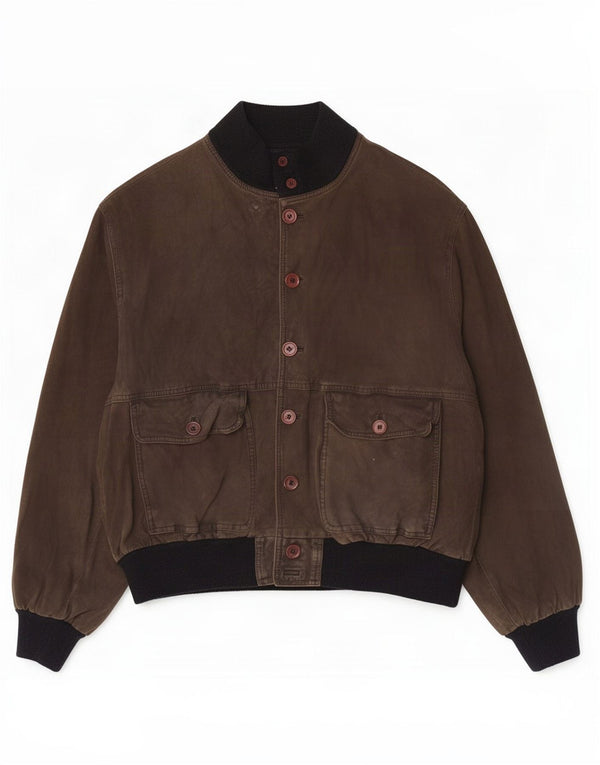 Vintage hombres ante bomber chaqueta Reino Unido 40 grande caqui