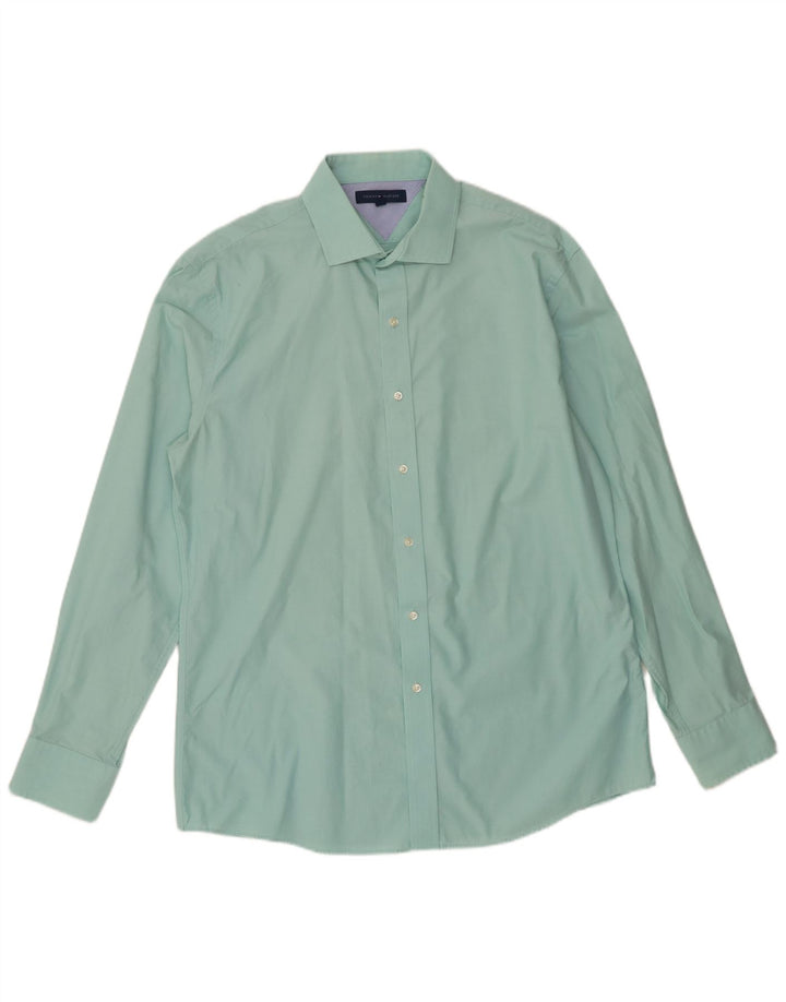 Tommy Hilfiger Camisa para hombre Talla 16 1/2 Grande Algodón verde