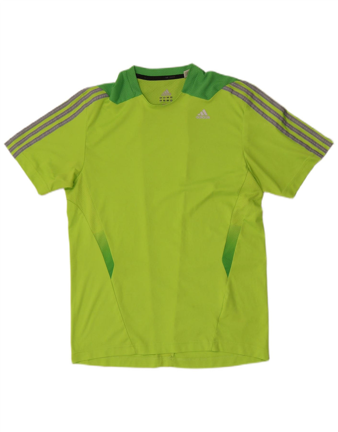 Adidas Hombre Climacool Camiseta Top Verde Medio Colorblock Poliéster