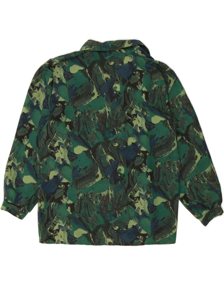 VINTAGE Womens Abstract Pattern Shirt Blouse IT 54 3XL Green Vintage Vintage and Second-Hand Vintage from Messina Hembry 