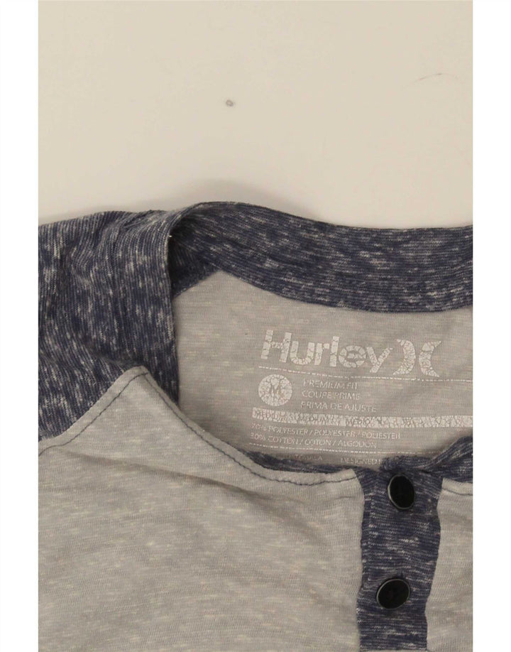 Hurley Camiseta Premium Fit Para Hombre Top Gris Medio Poliéster Color Block