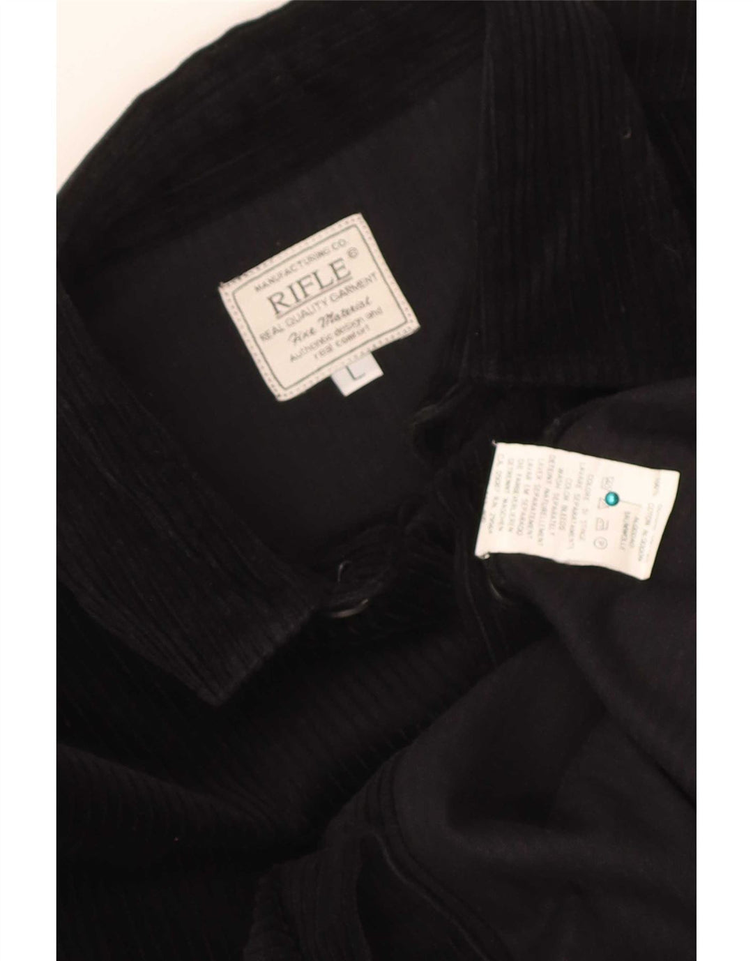 Rifle Camisa de pana para hombre Grande Algodón negro