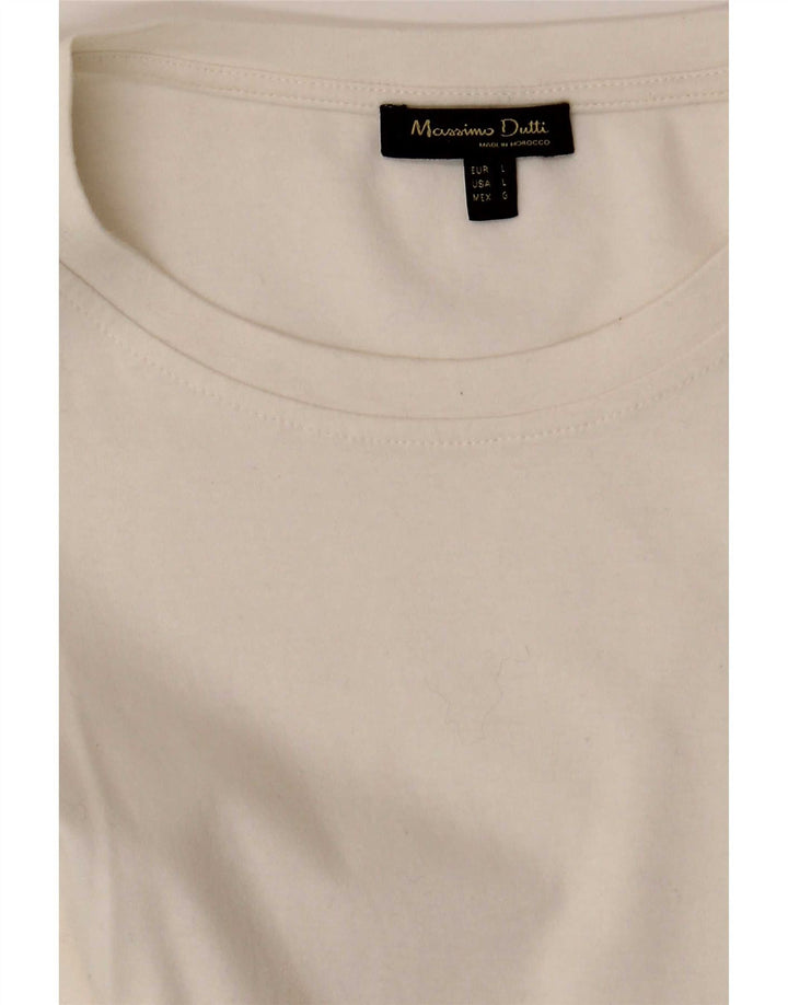 Massimo Dutti Camiseta Mujer Top UK 40 Large Blanco