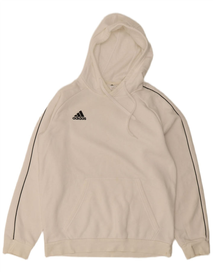 Adidas - Sudadera con capucha para hombre, tamaño grande, algodón blanco
