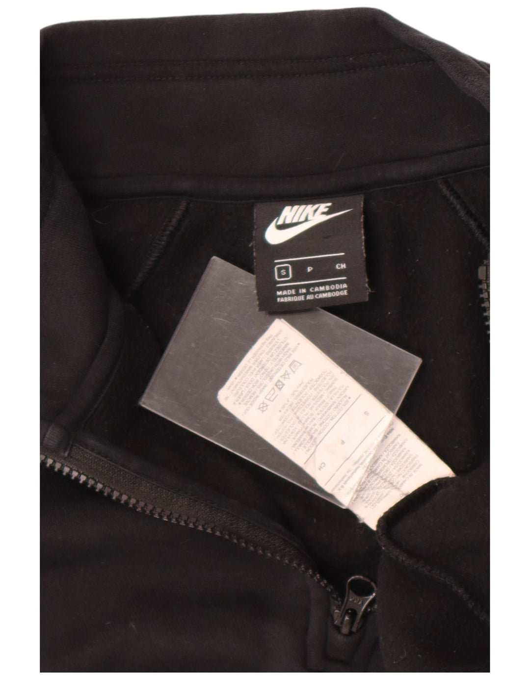 Nike Sudadera con cuello con cremallera y gráfico extragrande para mujer UK 10 Small Black