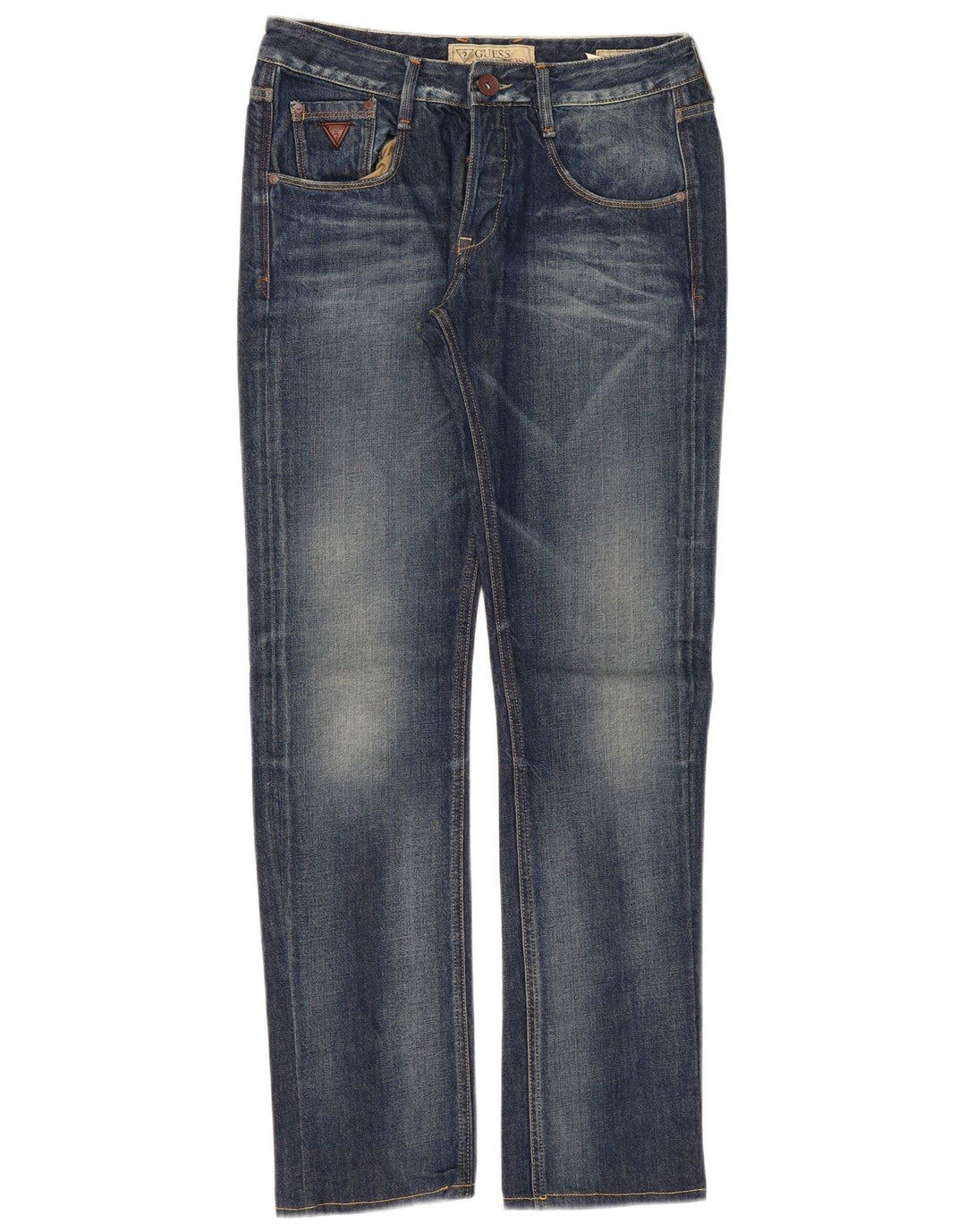 Vaqueros Guess Mujer Rectos W30 L33 Azul Marino Algodón