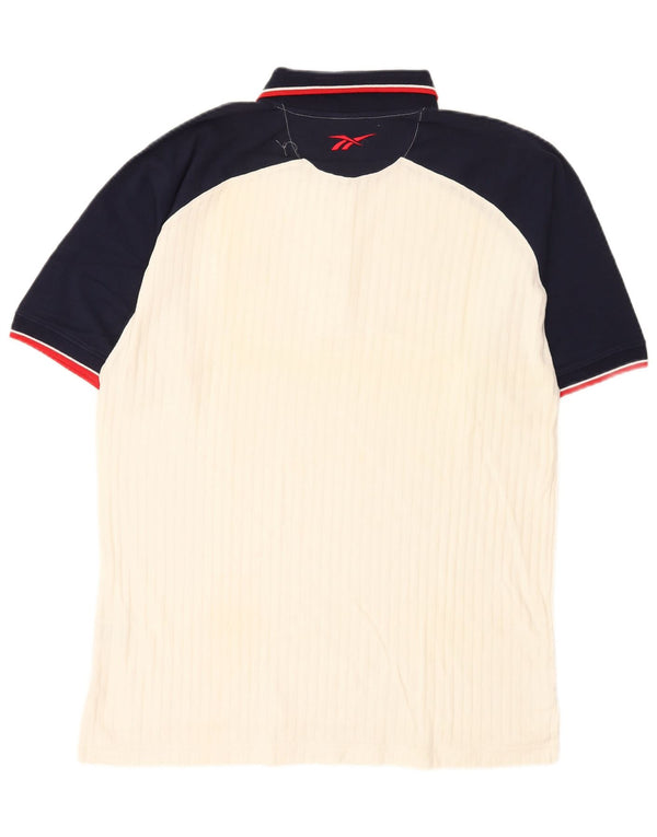 Polo Reebok de algodón color block en blanco mediano para hombre