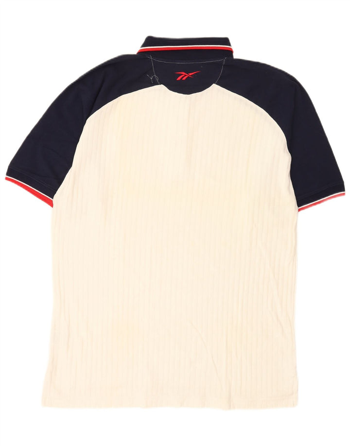 Polo Reebok de algodón color block en blanco mediano para hombre