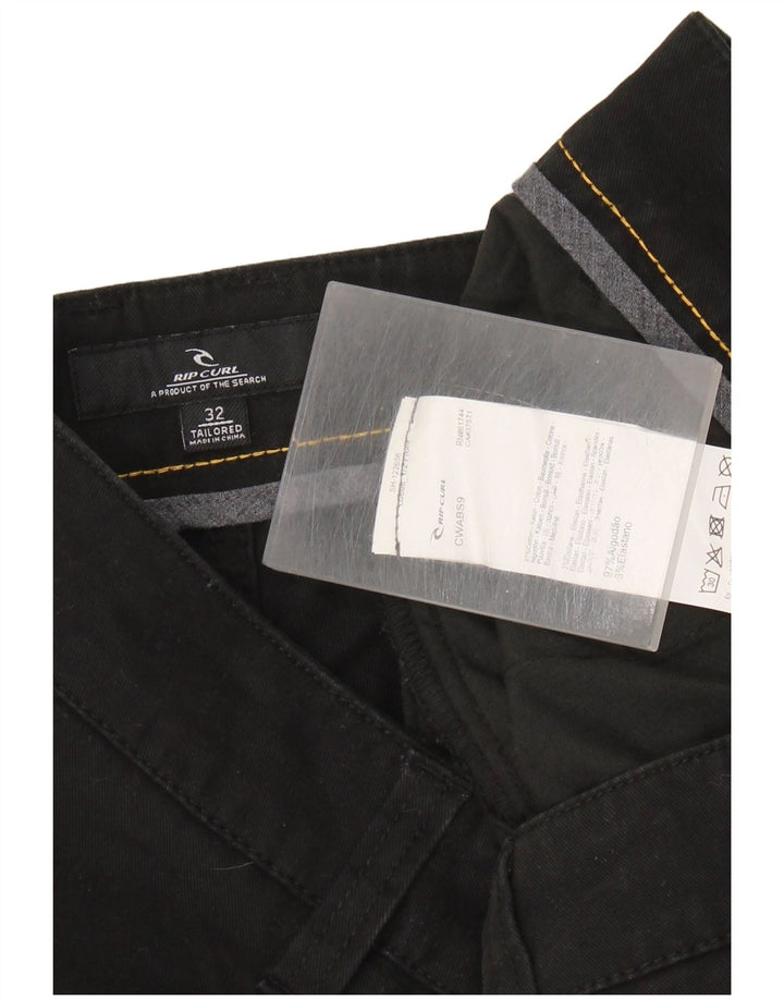 Rip Curl Pantalones cortos chinos a medida para hombre W32 Algodón negro mediano