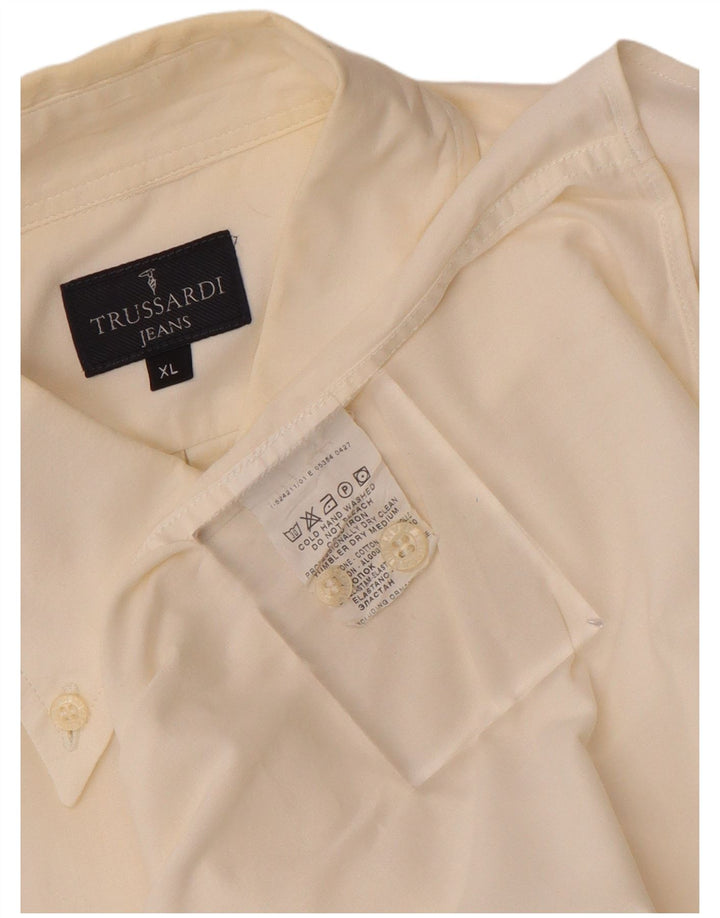 Camisa Hombre Trussardi Jeans XL Blanco Algodón