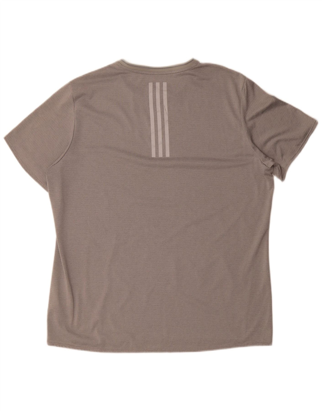 Adidas Hombre Running Camiseta Top XL Gris Rayas Poliéster