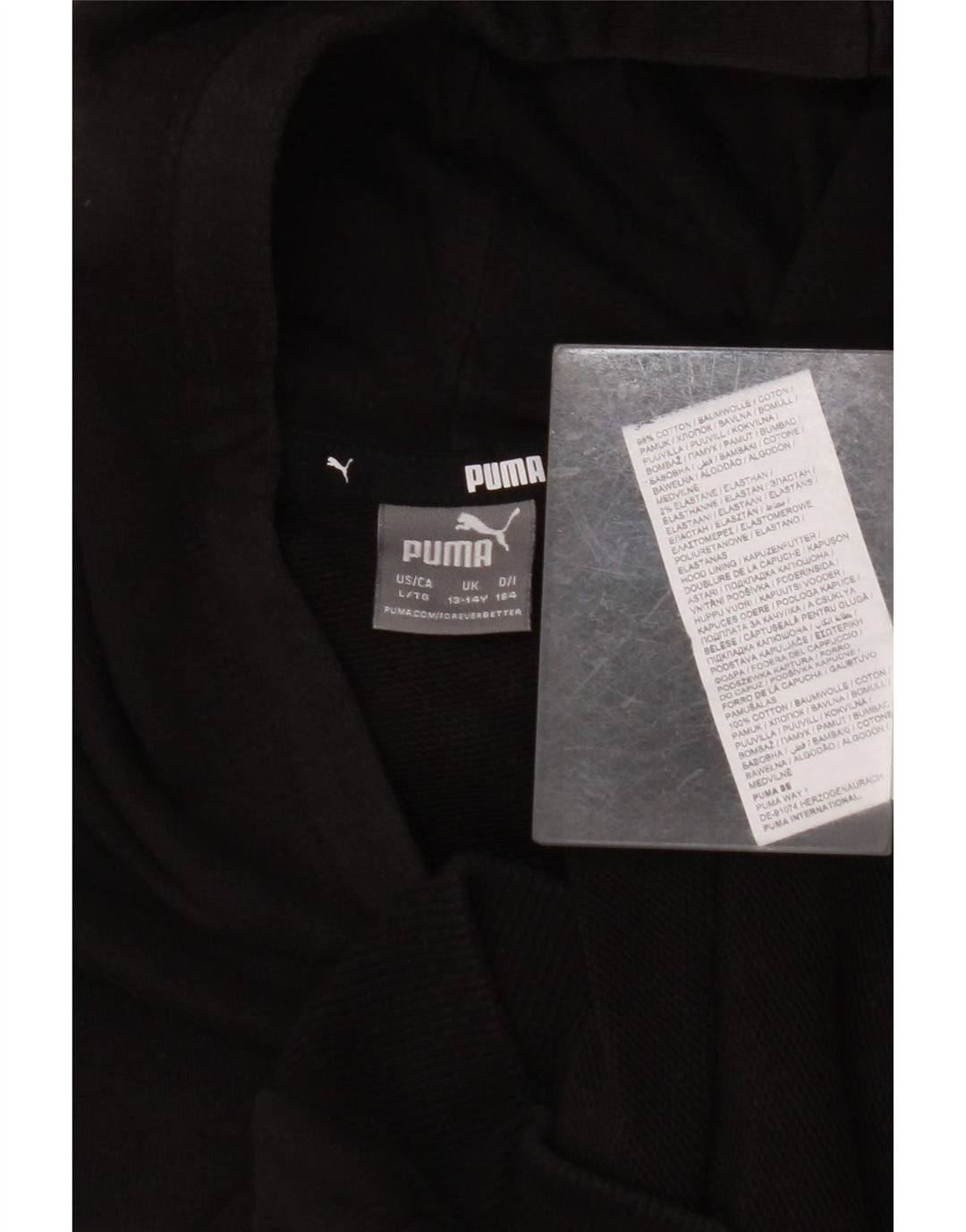 PUMA Sudadera con capucha gráfica para niñas 13-14 años Algodón negro