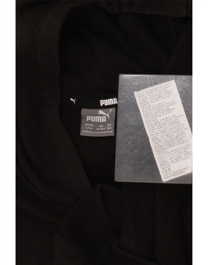 PUMA Sudadera con capucha gráfica para niñas 13-14 años Algodón negro