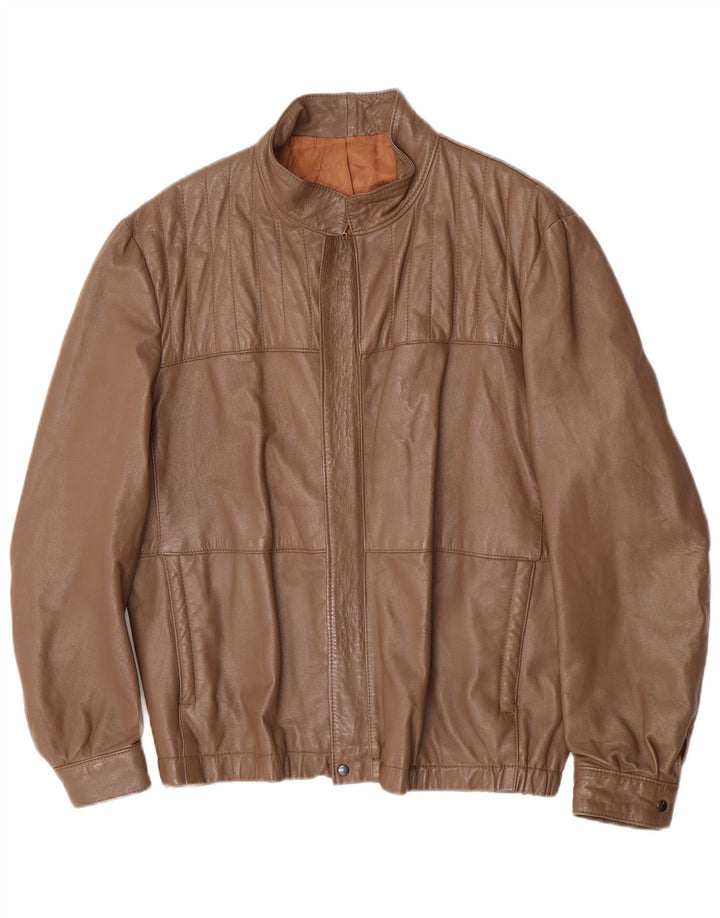 Vintage hombres chaqueta de cuero Reino Unido 40 marrón grande